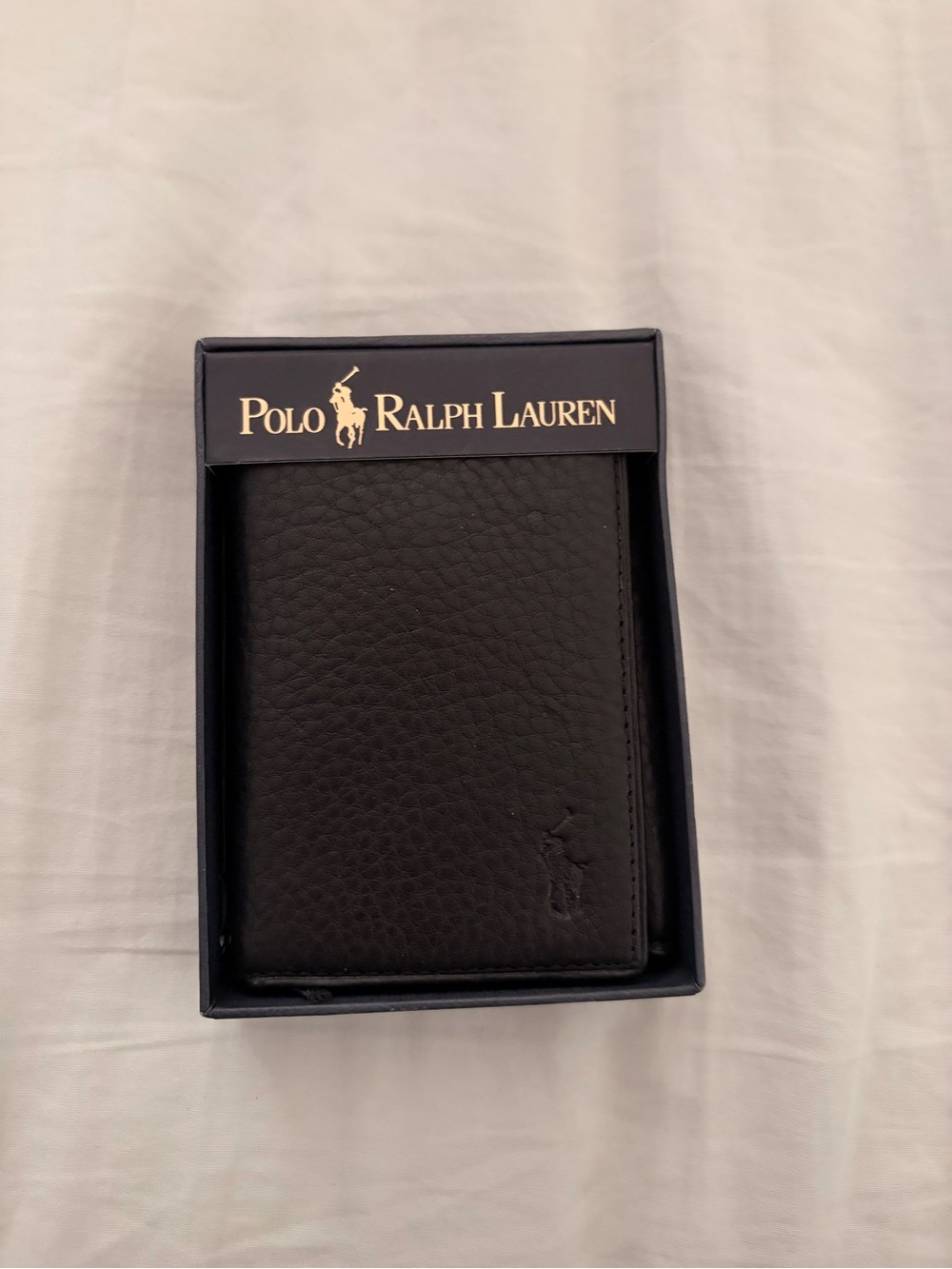 Ralph Lauren Black Pebbled Leather Card Holder